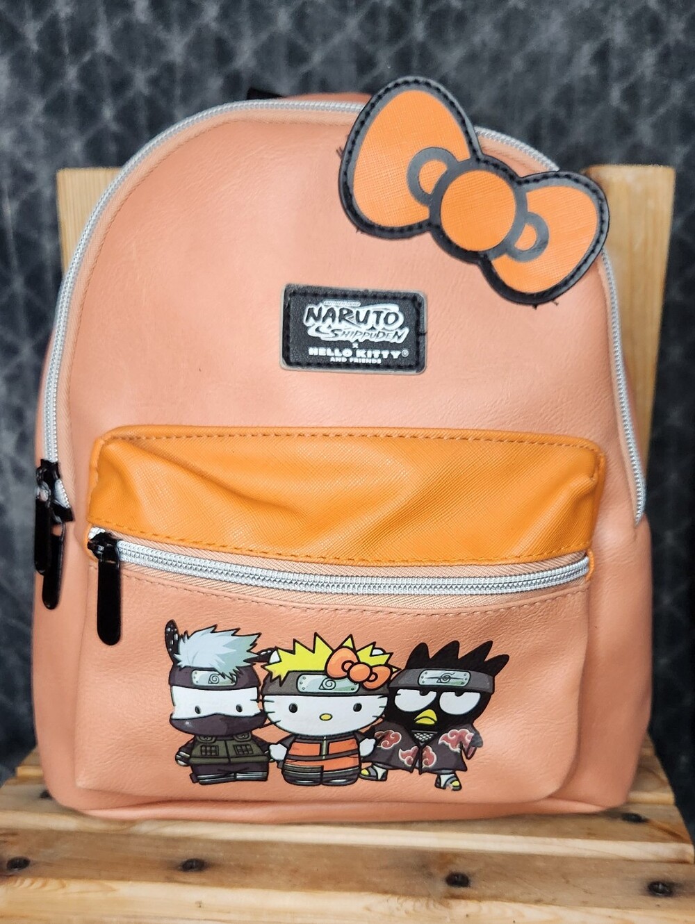 Sanrio Hello Kitty X Naruto Shippuden Vegan Leather Mini Backpack With Bow